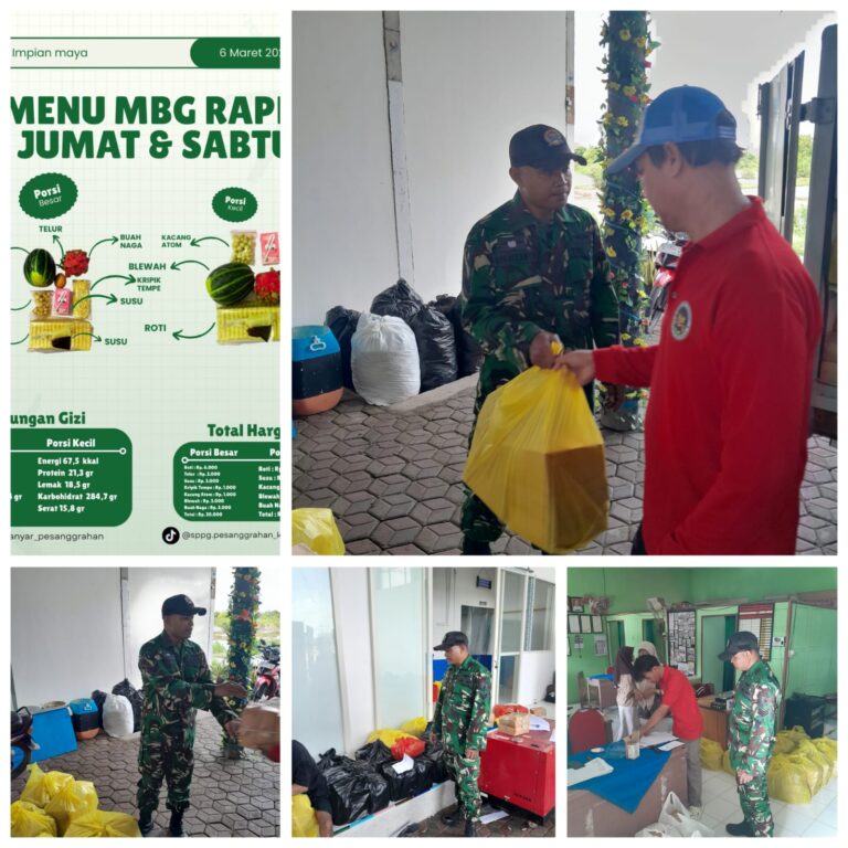 Pendampingan Distribusi Makan Bergizi, Koramil Kwanyar Pastikan 2.125 Porsi Tersalurkan ke Pelajar